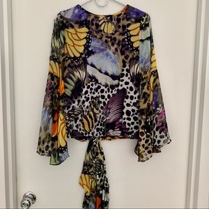 TOV Los Angeles butterfly print top